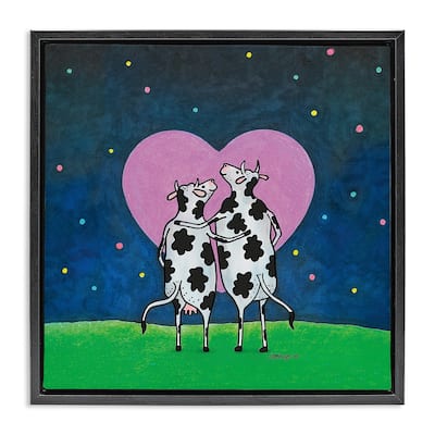 Stupell Loving Significant Udder Framed Floater Canvas Wall Art Design By Roger Straub