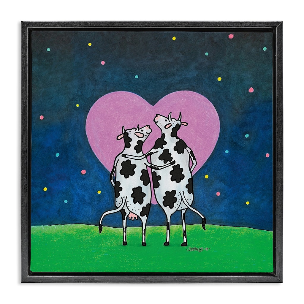 Stupell Loving Significant Udder Framed Floater Canvas Wall Art Design By Roger Straub