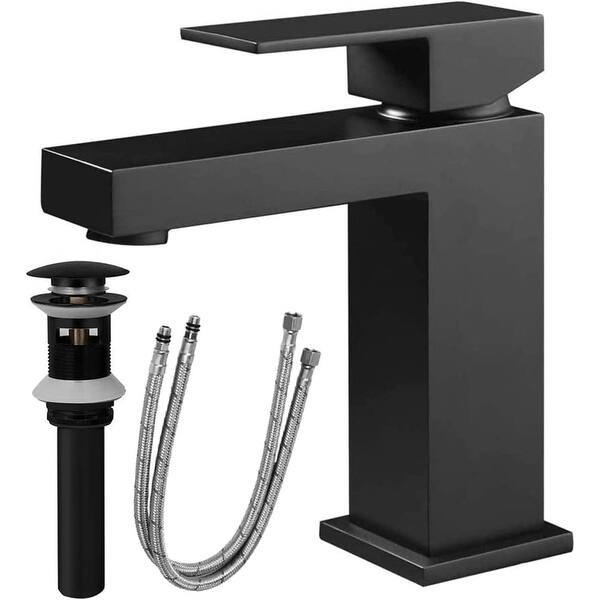 Waterfall Spout Bathroom Sink Single Handle Faucet with Pop-Up Drain ...