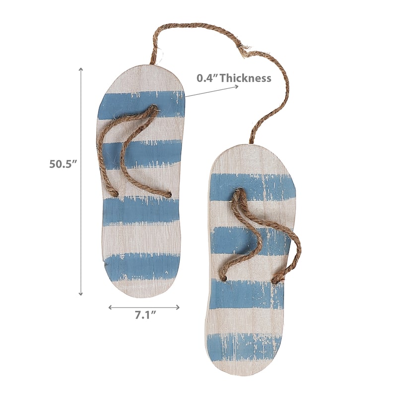IH Casa Decor Hanging Wooden Flip Flop Decor