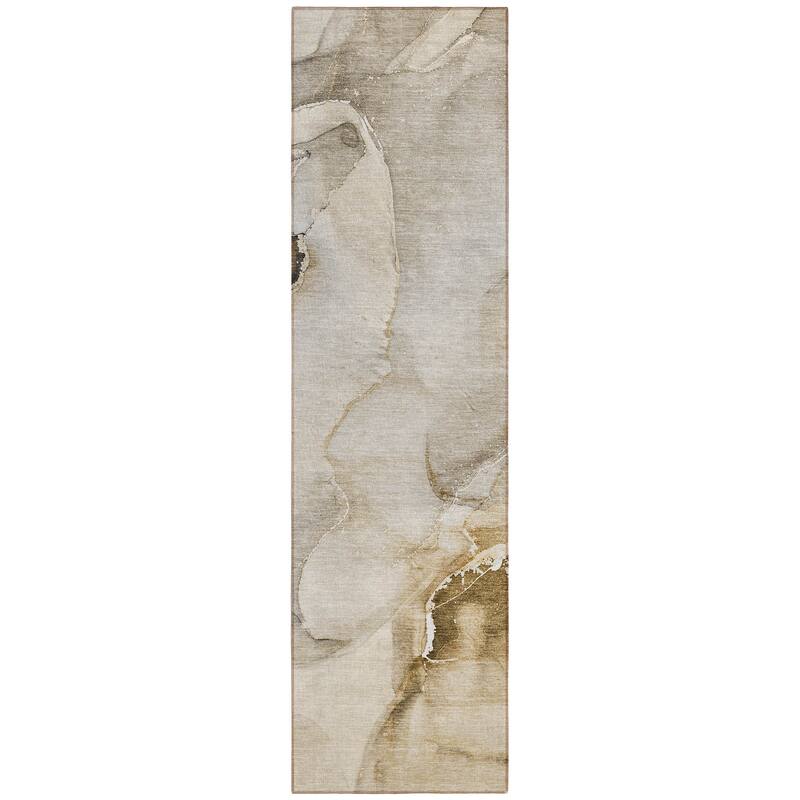 Machine Washable Indoor/ Outdoor Abstract Chantille Rug