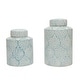 preview thumbnail 3 of 13, Blue & White Decorative Ginger Jar with Lid