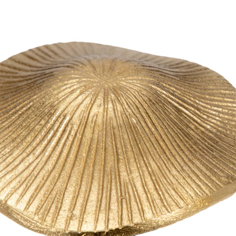 Sagebrook Home Metal, Mushroom Decor Black/Gold, Cylinder, Two-Tone