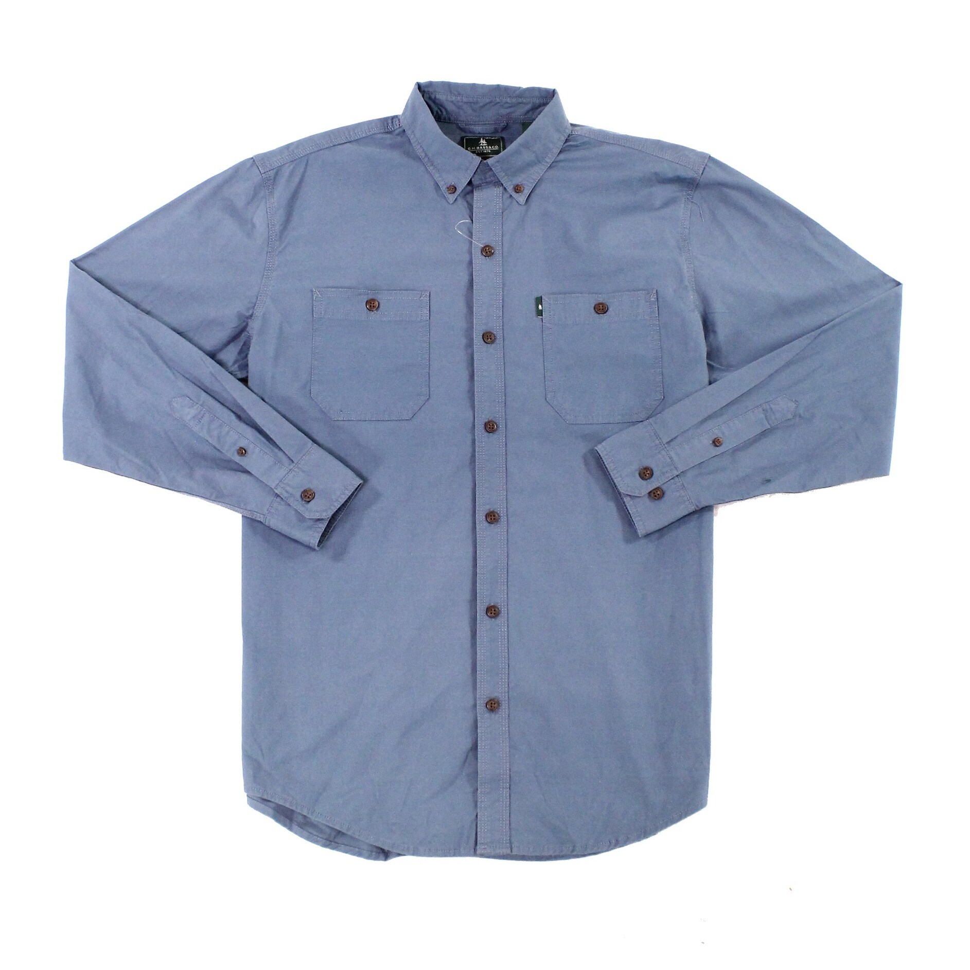 Shop G H Bass Co Blue Mens Medium M Dual Pocket Button Down