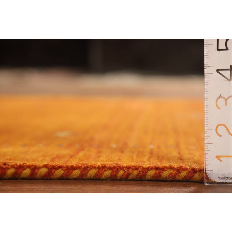 Hand Knotted Oriental 100% Wool Carpet Tribal Animal Pictorial Oranges & Rust Gabbeh Area Rug - 5' 10'' X 4' 1''