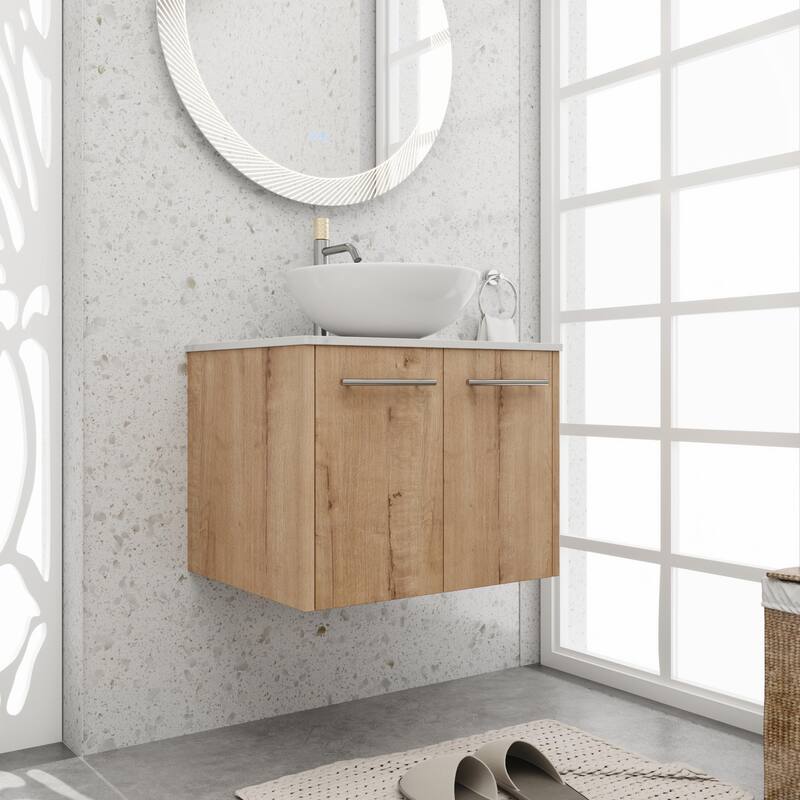 BNK 24"/30" Single Sink Bathroom Vanity with Soft Close Door, Modern Floating Vanity