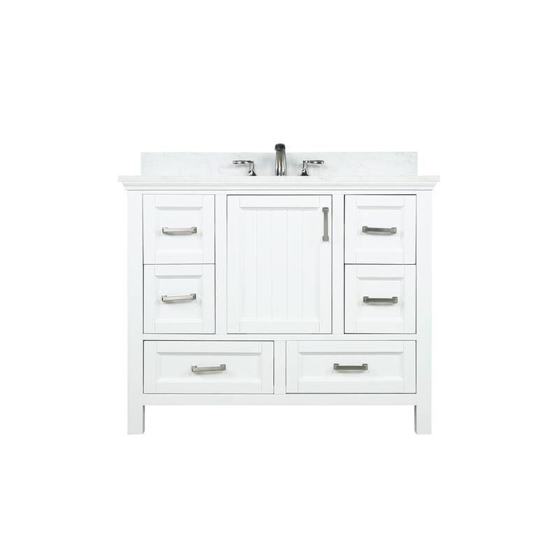 Altair Isla Single Bathroom Vanity Set and Aosta White Countertop without Mirror
