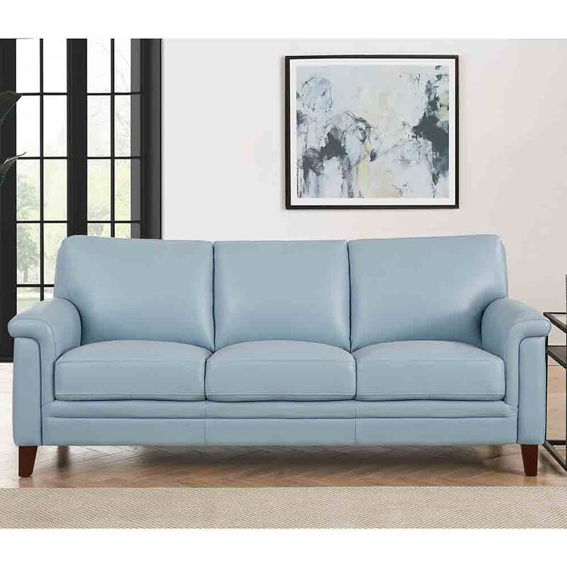 Hydeline Westcott Top Grain Leather Sofa Loveseat and Chair Set with Memory Foam and Springs
