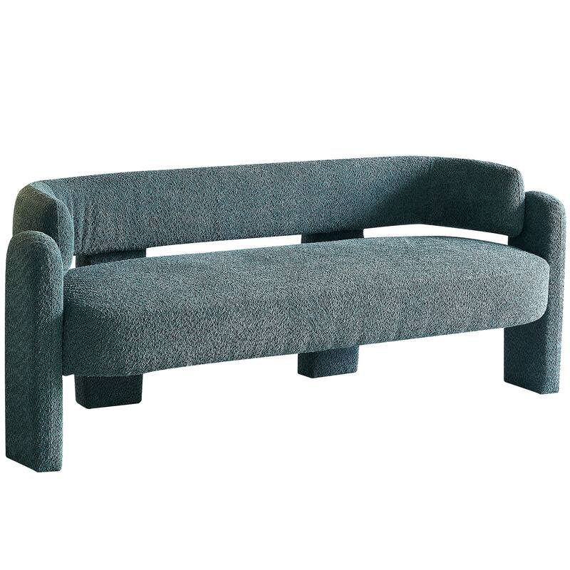 Modern Upholstered Bench Velvet Sofa with Rolled Arms, Loveseat Sofa, Chaise Sofa for Club Living Room Bedroom