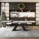 preview thumbnail 35 of 56, 110.24" Extendable Rectangular Sintered Stone Double Pedestal Dining Table Seat 8-12