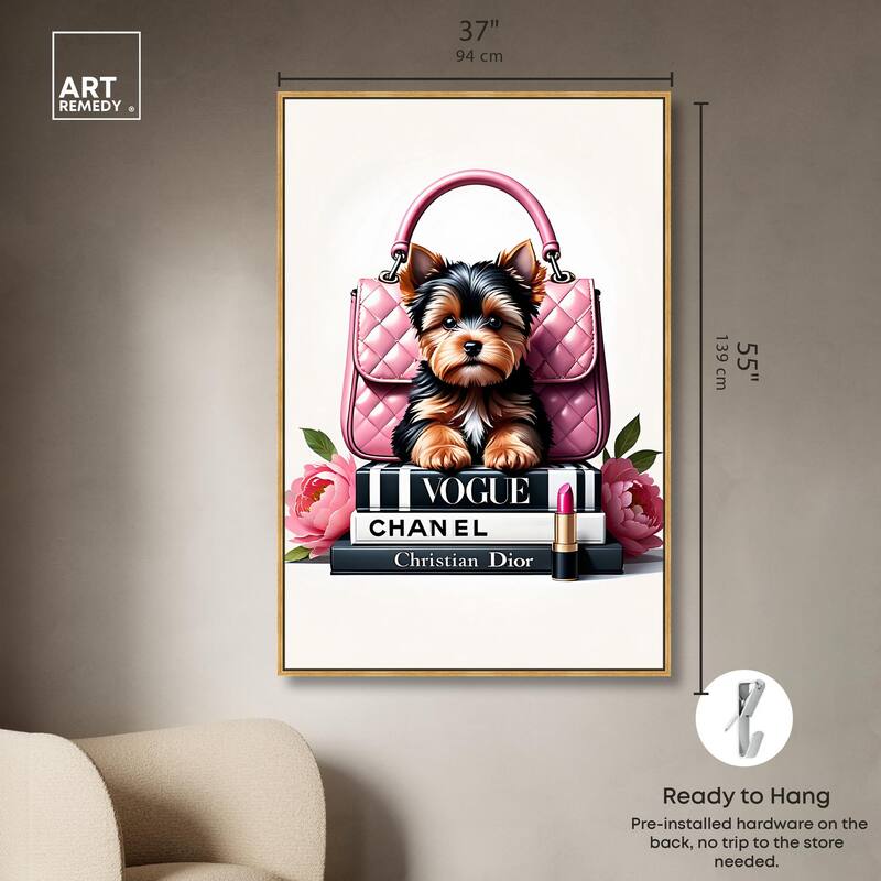 Fashionable Yorkie Canvas by Art Remedy