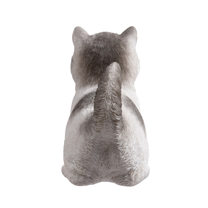 Sitting Cat Kitten Outdoor Garden Statue - 8"