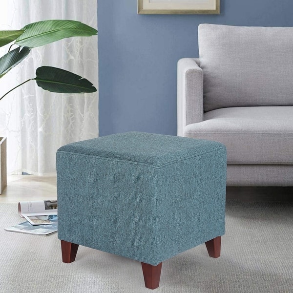 Adeco Square Ottoman Footrest Stool Small Fabric Bench Seat - Bed Bath &  Beyond - 33514593