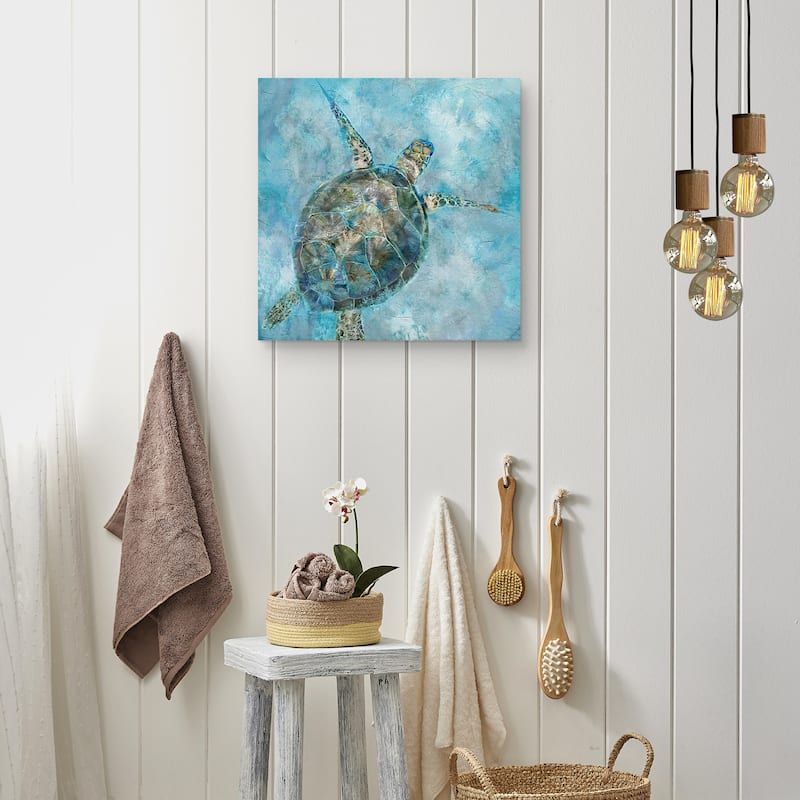 Sea Turtle Blues by Studio Arts Canvas Art Print