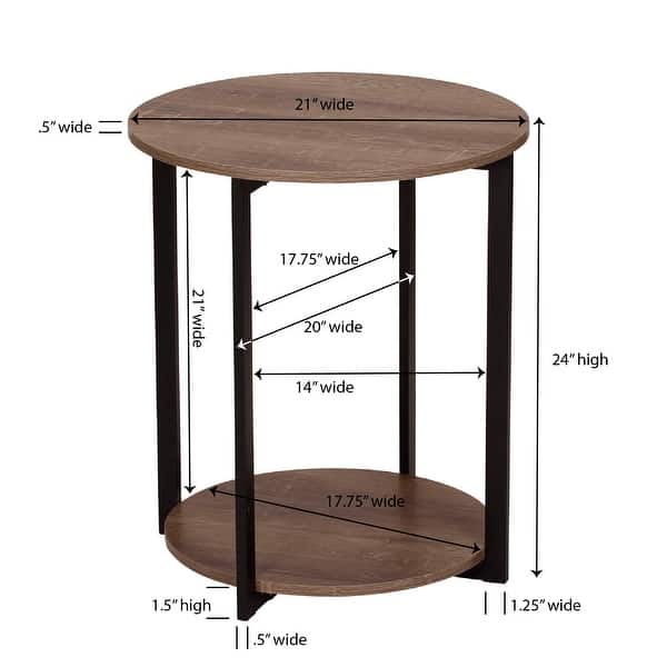 dimension image slide 1 of 6, Household Essentials Side End Table with Storage Shelf