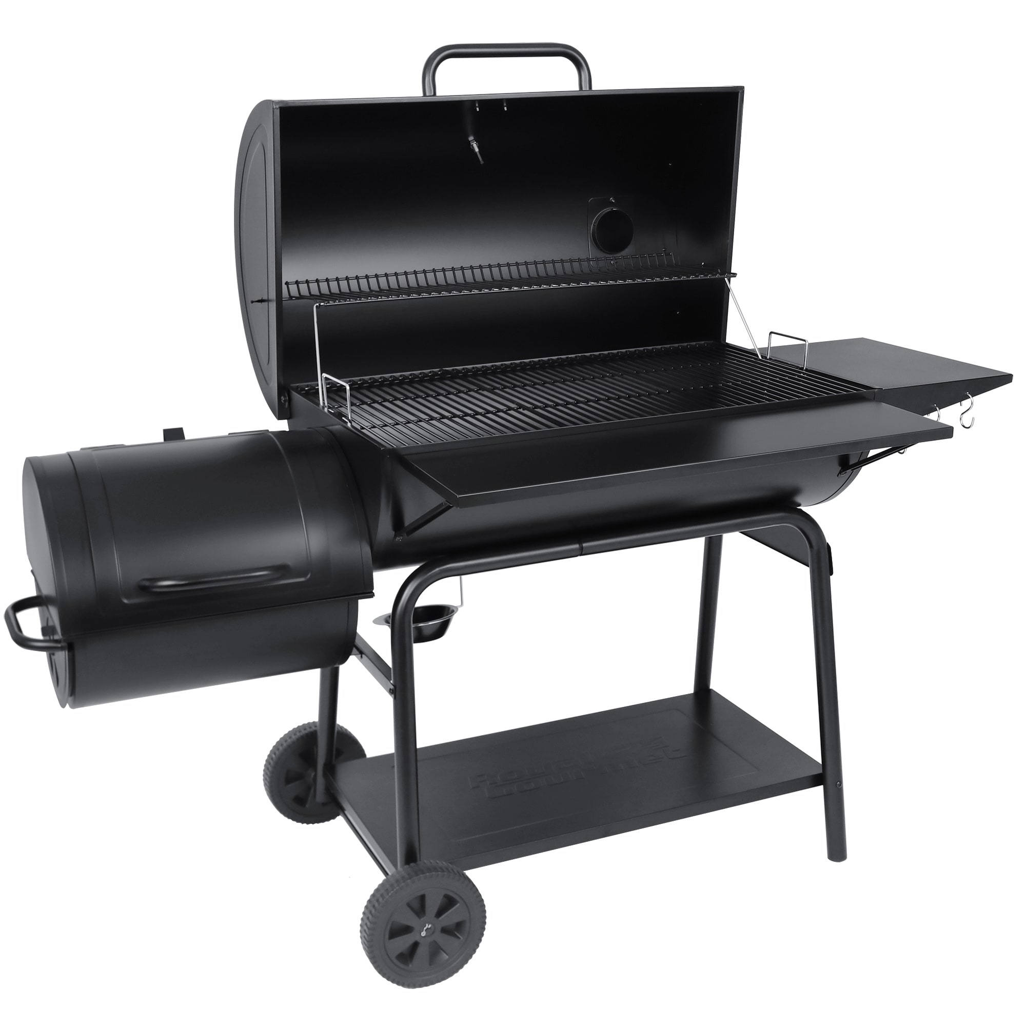 Royal Gourmet Charcoal Barrel Grill with Offset Smoker, Black