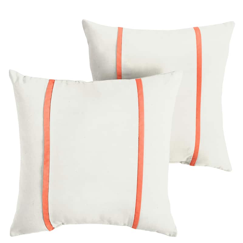 Sorra Home Sunbrella Outdoor Double Petite Flange Pillow Set of 2