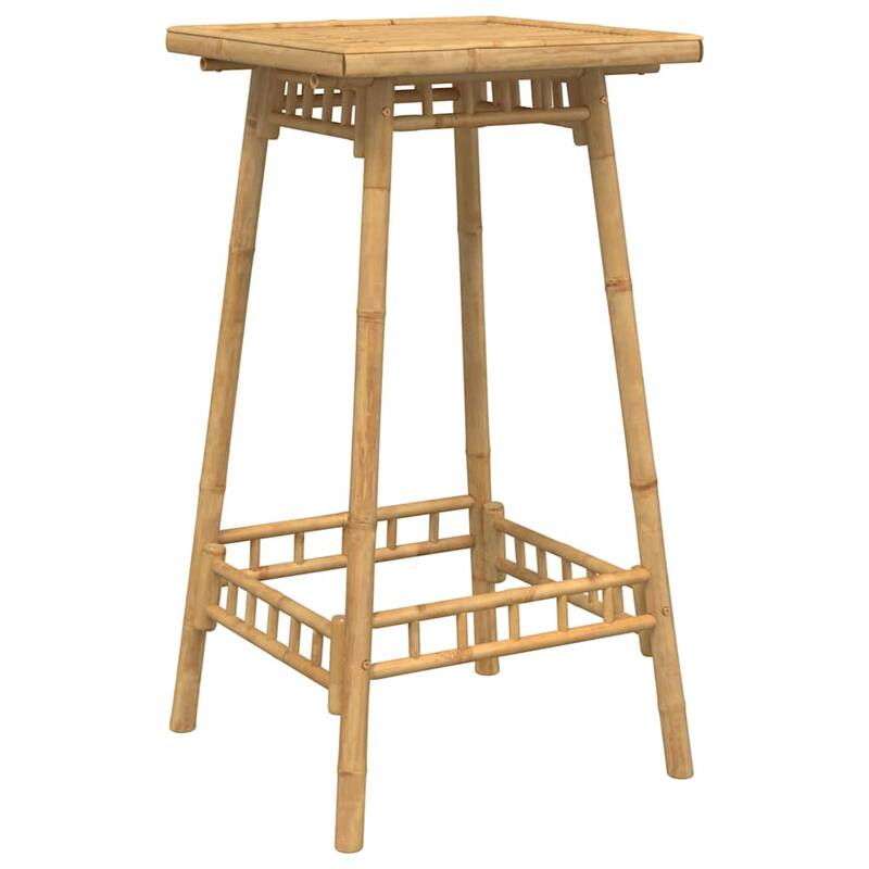 vidaXL Outdoor Bar Table Bamboo Tall Footrest Outdoor Bar Table Square - 21.7 x 21.7 x 39.4 in