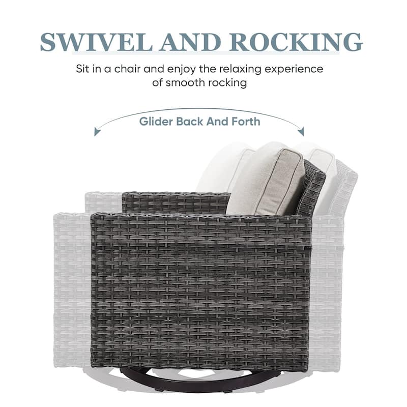Outdoor Swivel Glider Chairs with Soft Cushion