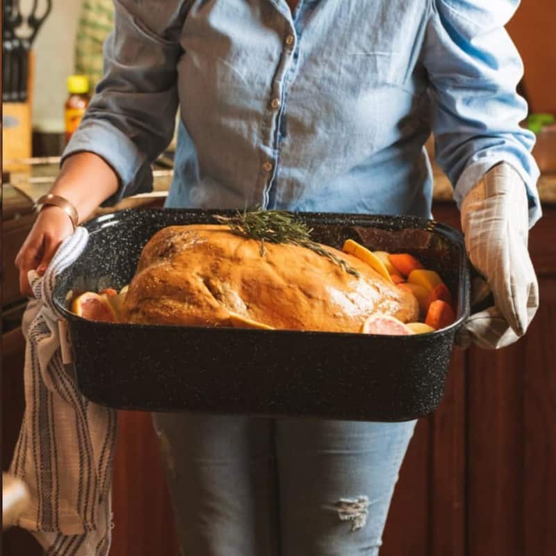 Granite Ware Covered Rectangle Roaster - 21-Inch