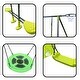preview thumbnail 4 of 3,  Green And Blue Interesting Six Function Swing set