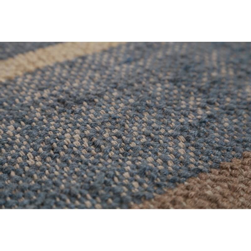 Hand Woven Oriental 100% Jute Carpet Southwestern Modern Multi-Colored Kilim Area Rug - 13' 2'' X 10' 3''