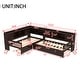 preview thumbnail 4 of 34, L-Shaped Twin Platform Bed with Trundle, Solid Wood Frame, Built-In Drawers & Shelves, No Box Spring Needed