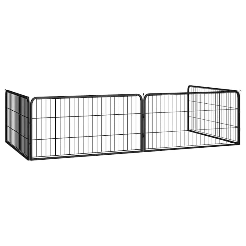 vidaXL Dog Playpen Kennel Dog Cage Puppy Pet Exercise Wire Fence Steel Black