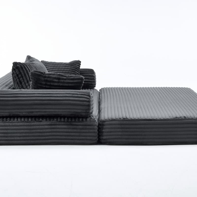 Modern King Size Convertible Sleeper Sofa Stackable Corduroy Sofa Bed