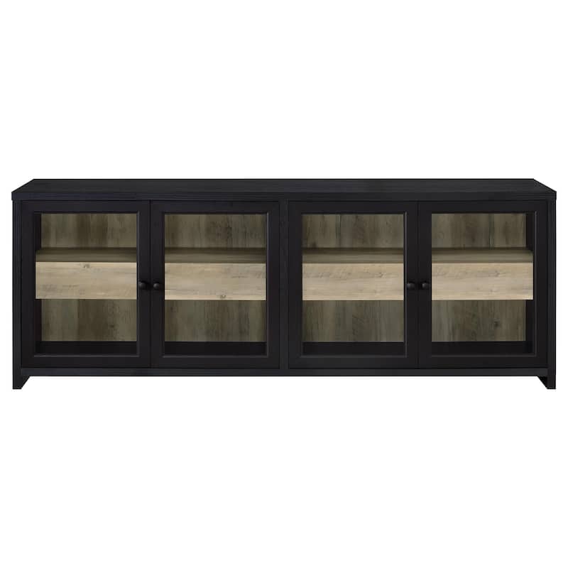 Denison 79-Inch 4-Door TV Stand Media Console Black