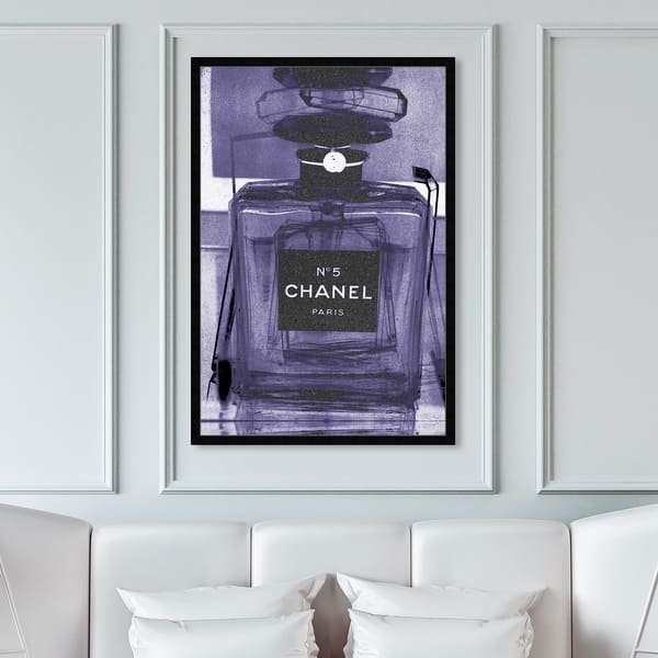 Chanel bottle bathroom wall decor created from Picture frames.