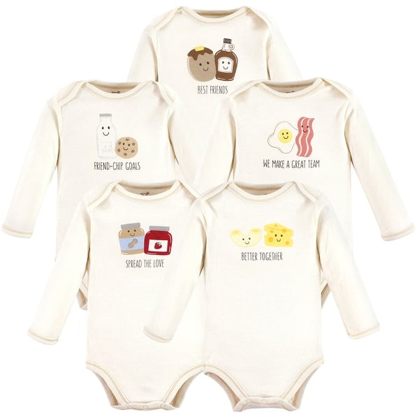 slide 1 of 1, Touched by Nature Organic Cotton Long-Sleeve Bodysuits, Better Together 0-3 Months - Better Together