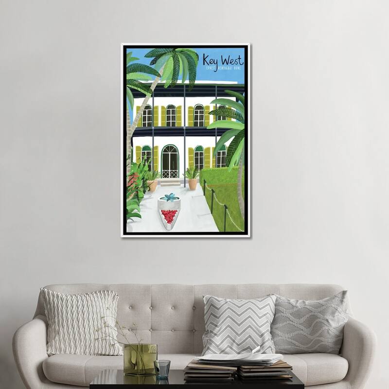 iCanvas "A Key West Hemingway" by Carla Daly Framed Canvas Print