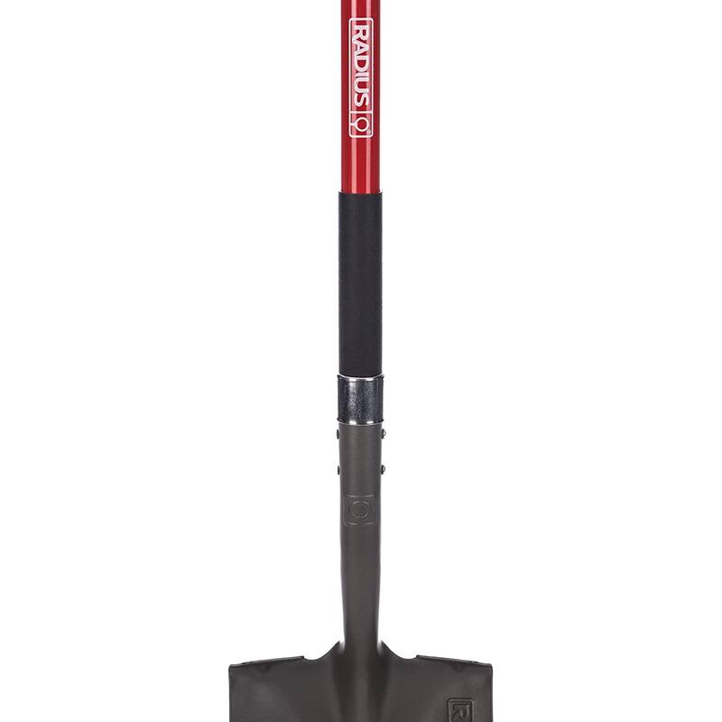 Radius Premium D-Handle Square-Point Shovel, Fiberglass Shaft