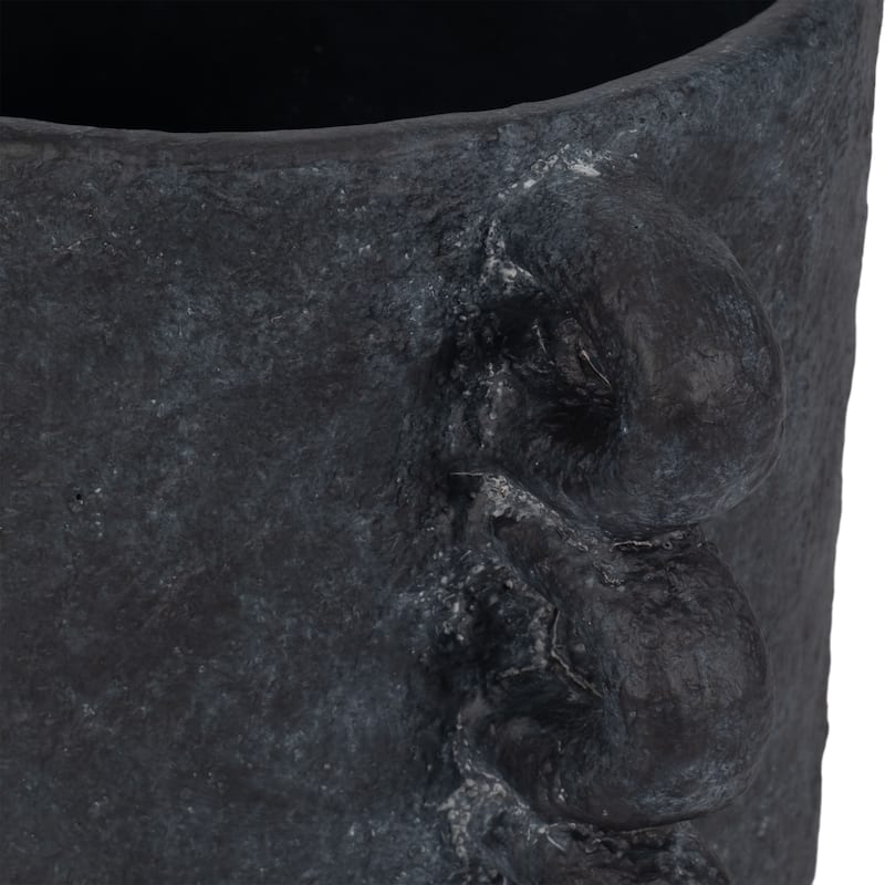 Pottery and Cement Planter Multi-Loop Handle Design Contemporary