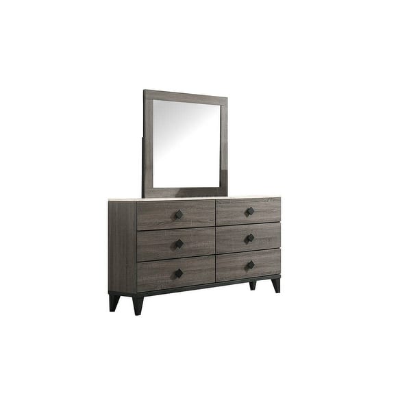 grey dresser with diamond knobs Contemporary Style 4pc Bed Set Handles V-design Padded Headboard Gray Finish Bedroom Furniture - Bed Bath & Beyond Upholstered dresser