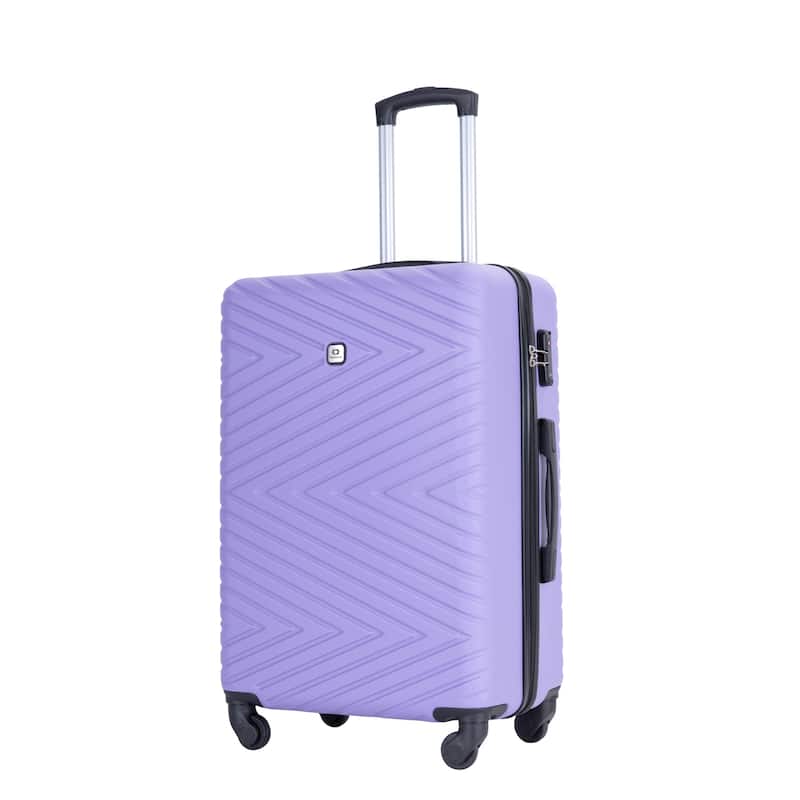4-Piece, Modern Lightweight Luggage with Swivel Wheels and TSA Lock, for Boarding Travel, Light Purple