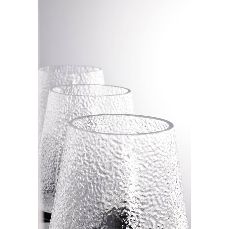 Valentine 3 Light Vanity Black Finish Hammered Glass