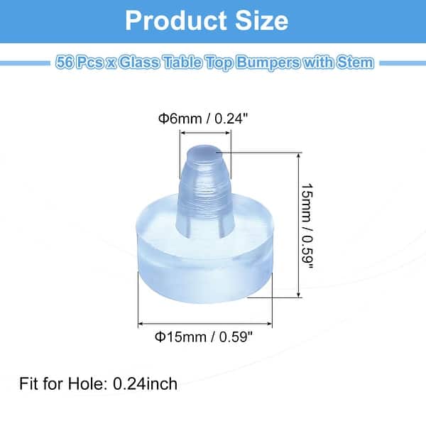 clear rubber bumpers on glass table base installation
