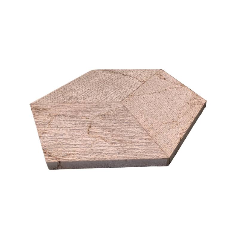 Roomfitters Hexagon Marble Tile, FS Textured 3D Fluted Natural Stone for Wall, Genuine Marble, 12-Piece Box, Gold Yellow Beige