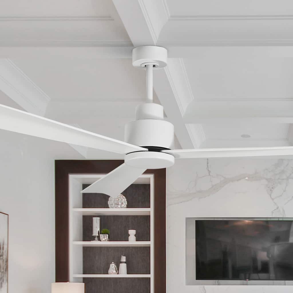52-in Matte White Industrial Reversible DC Motor Ceiling Fan