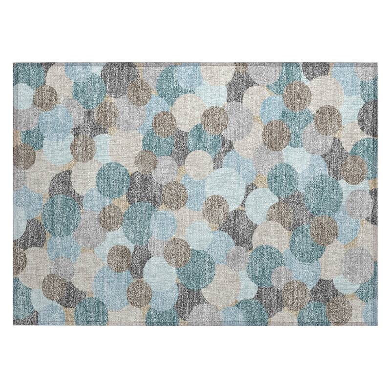 Machine Washable Indoor/ Outdoor Mucho Bubbles Chantille Rug