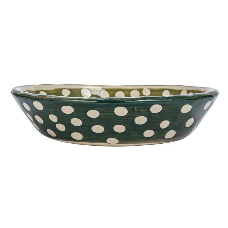 Stoneware Bowls with 4 Dots Styles - 6.9"L x 6.9"W x 1.5"H