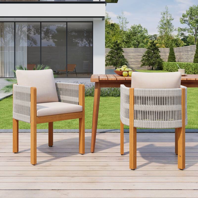 Christopher Knight Home - Isolde Acacia Wood Outdoor Dining Chair（Set of 2）