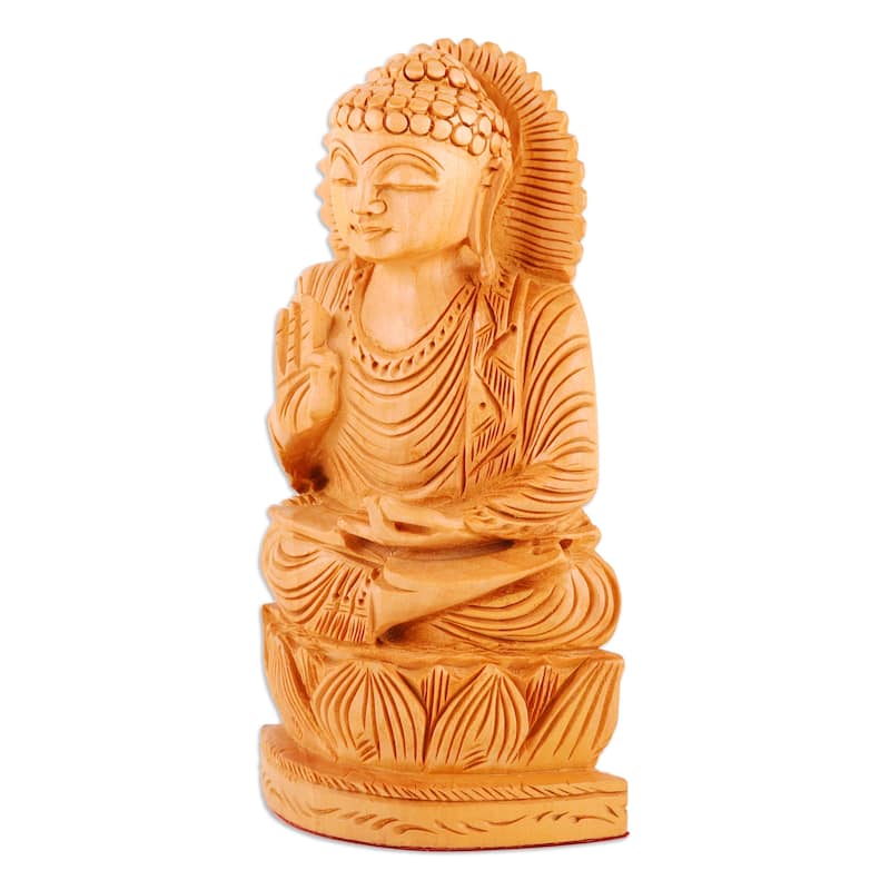 Novica Handmade Enlightened Sanctity Wood Sculpture