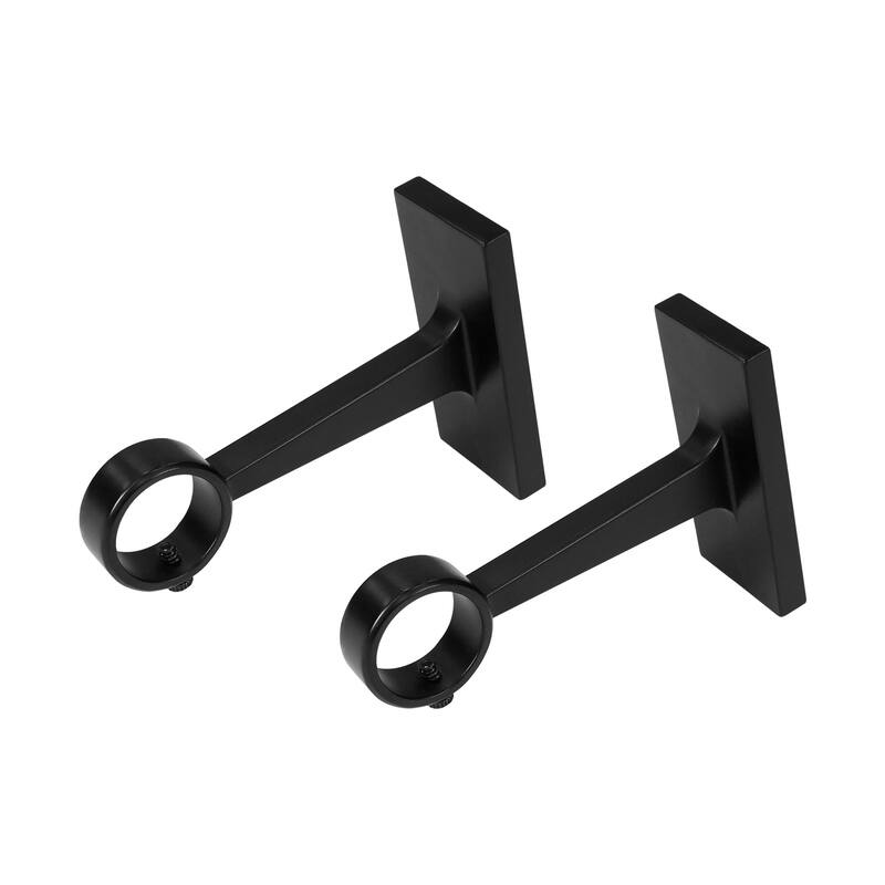 Lumi Home Furnishings Non-Adjustable Single Curtain Rod Brackets 1 in. (2-Piece)