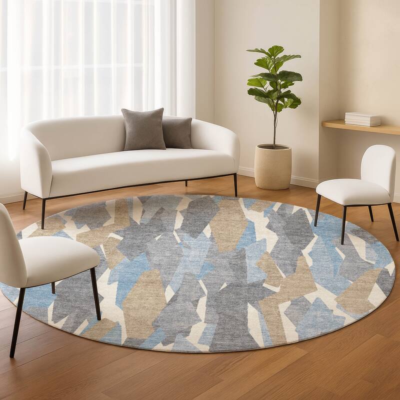 Machine Washable Indoor/ Outdoor Contemporary Dylan Chantille Rug