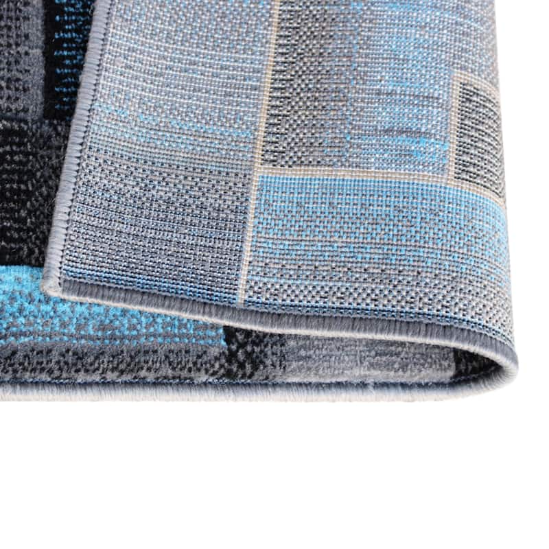 Modern Geometric Style Color Blocked Indoor Area Rug