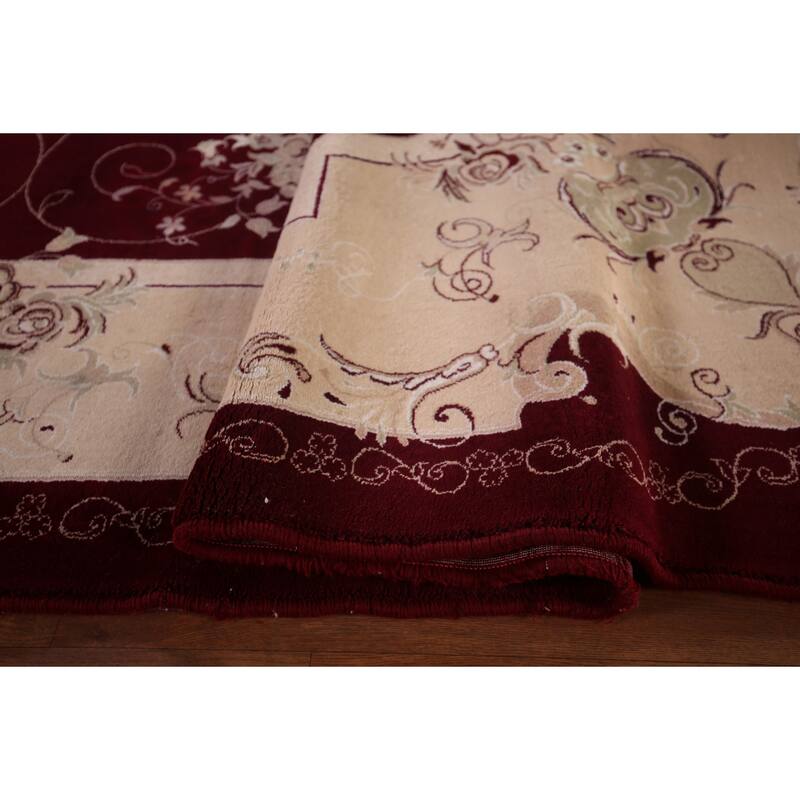 Victorian Style Floral Kashan Turkish Area Rug Machine Made Carpet - 9'9" x 13'3"