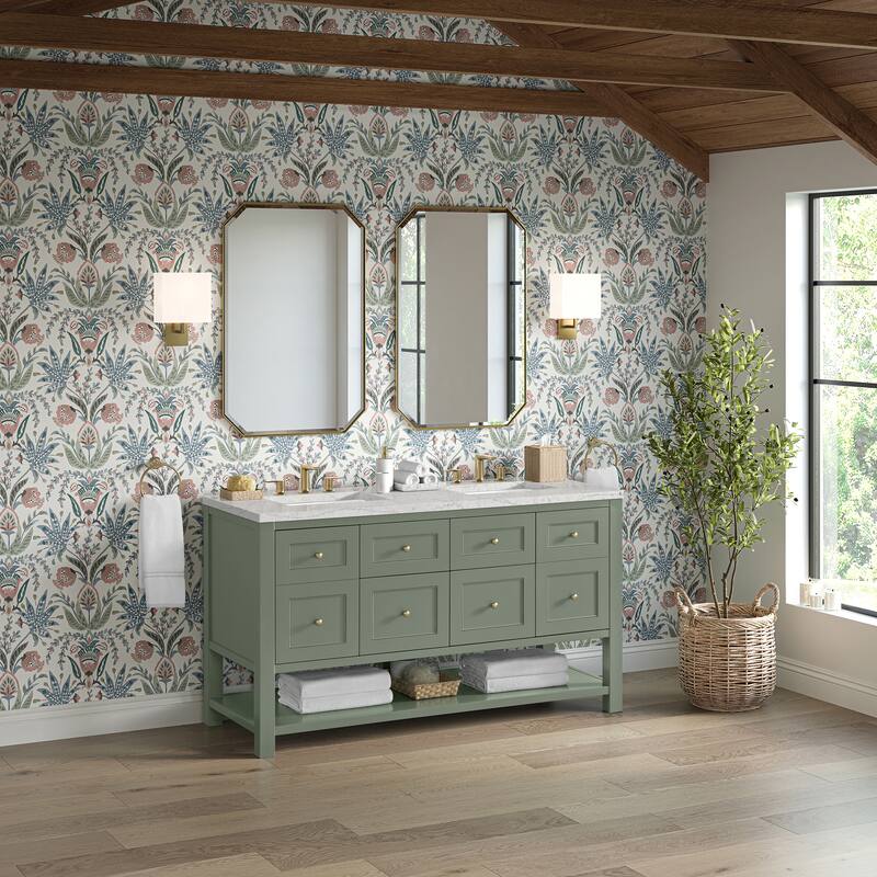 Breckenridge 60" Double Vanity, Smokey Celadon - 60D